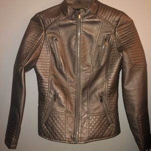 Rose Gold faux leather jacket